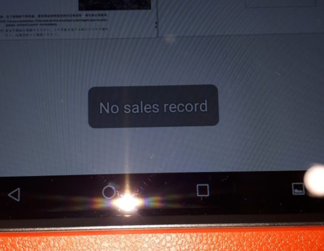 No sales record